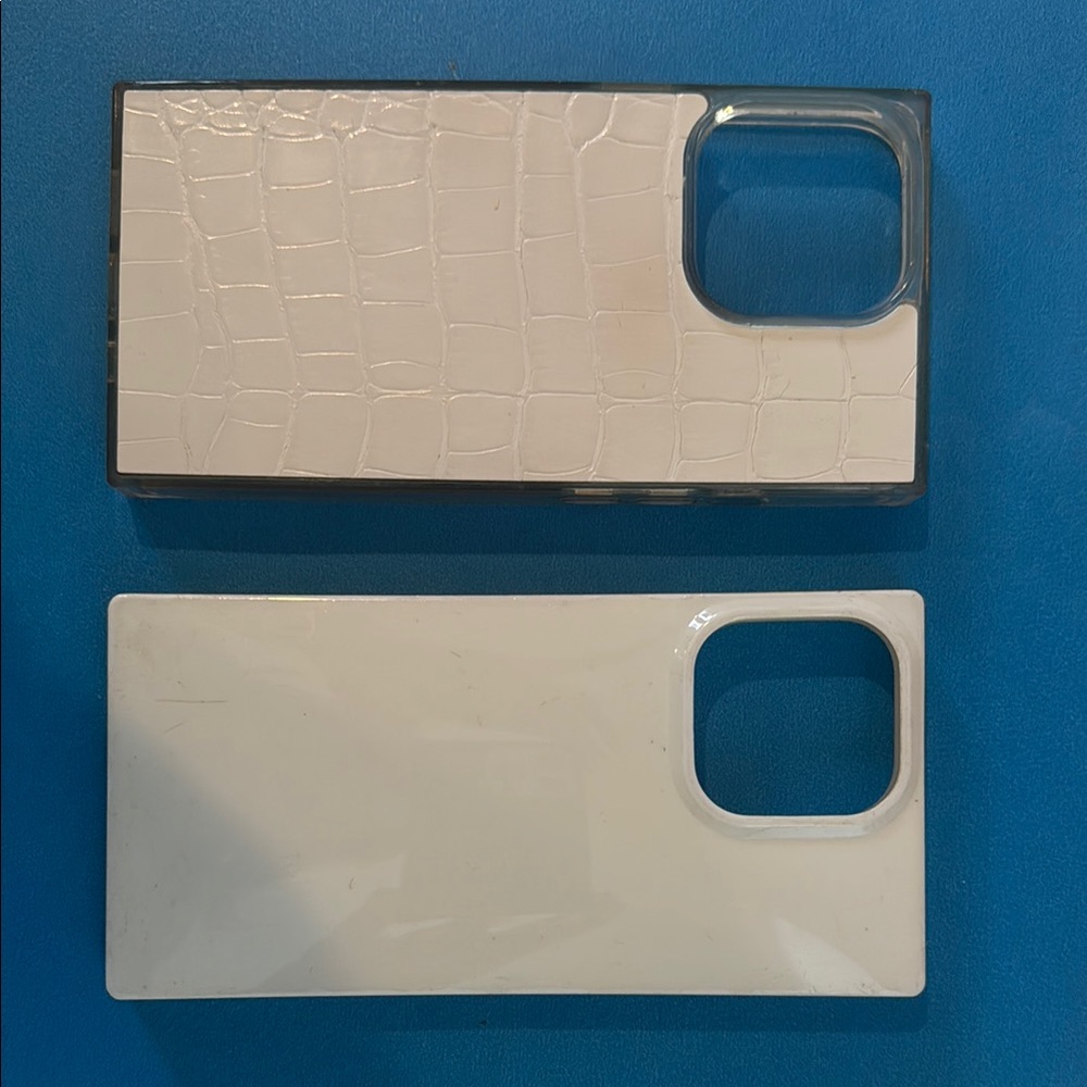 Stylish White Croc and Glossy Phone Cases